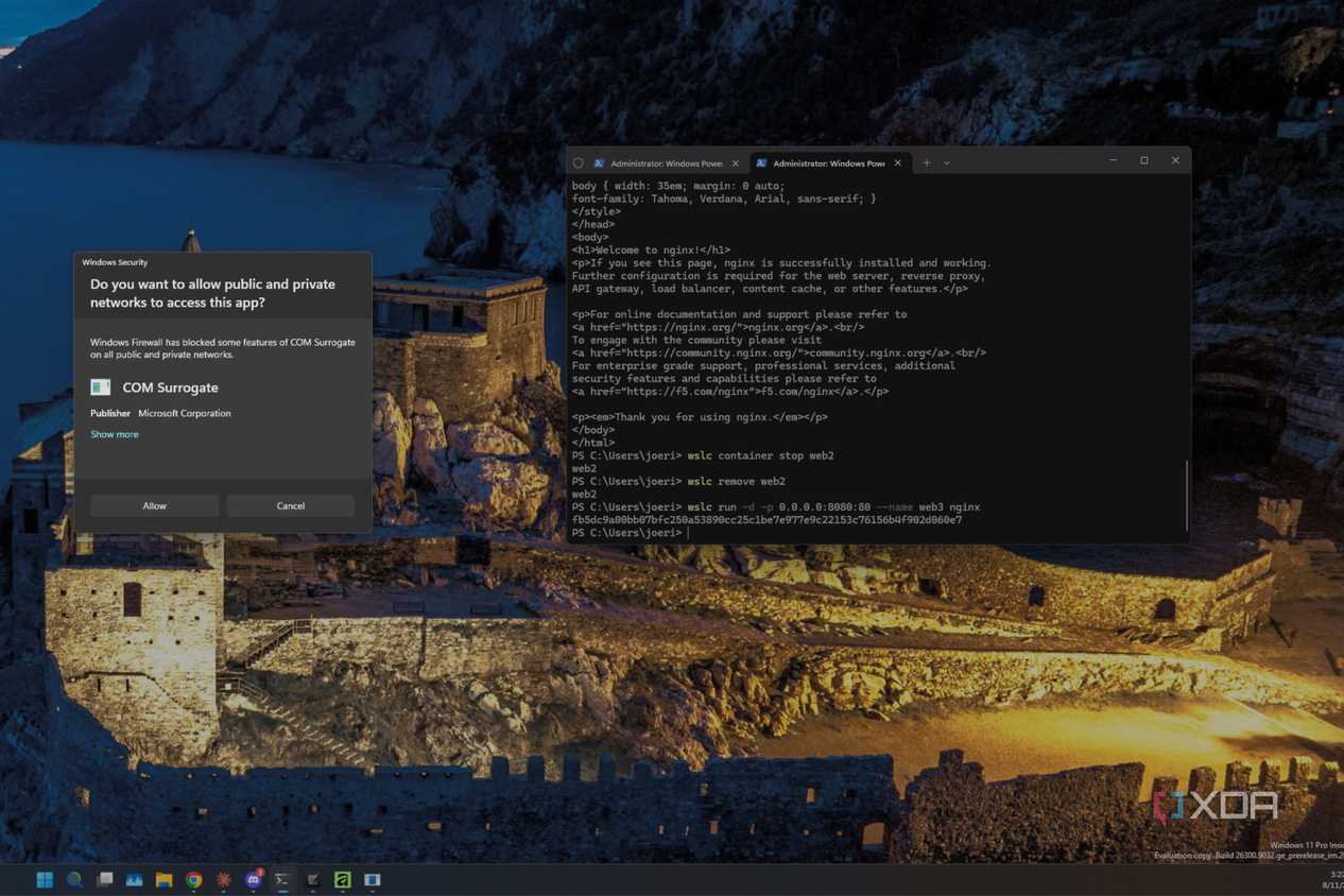 Windows 11, Docker olmadan Linux konteynerleri çalıştırıyor: WSL Containers test edildi