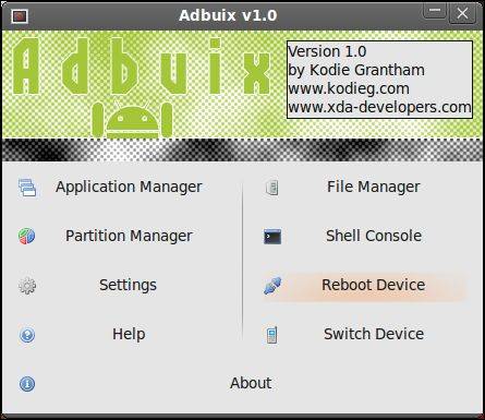 Adbuix v0.0.1 - A GUI for ADB on Linux