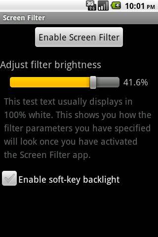 Android Filter Setting Screen Filter - Low your Lights for Android