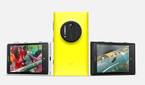 A screenshot of the Nokia Lumia 1020 showing the front display and the back camera