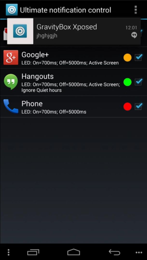 GravityBox ultimate notification control heads up