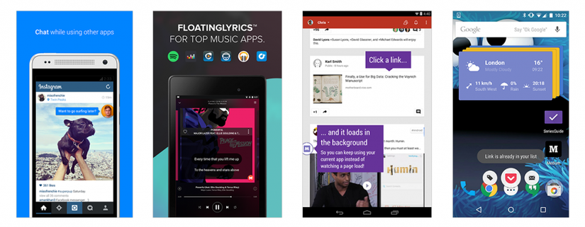 Typical Apps using Overlays. Via: Medium