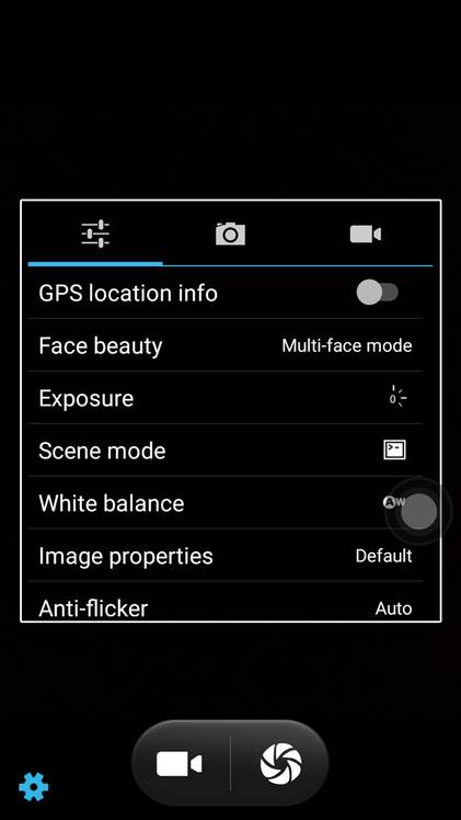 Ulefone Metal Camera Menu