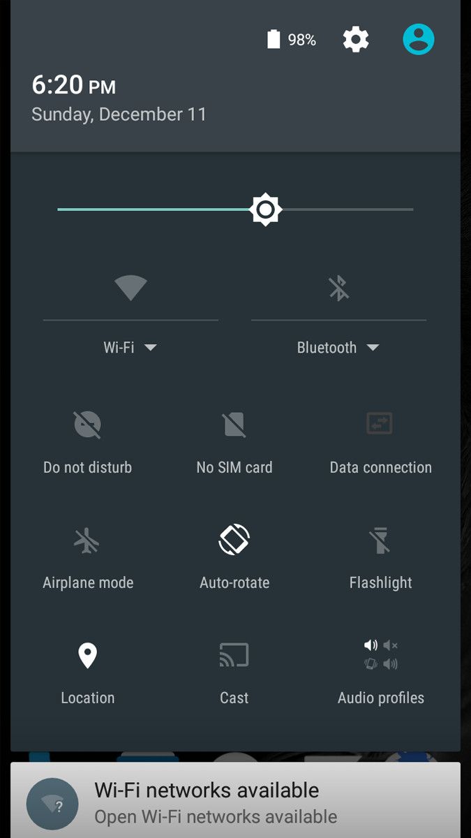 Ulefone Metal Quick Settings Menu