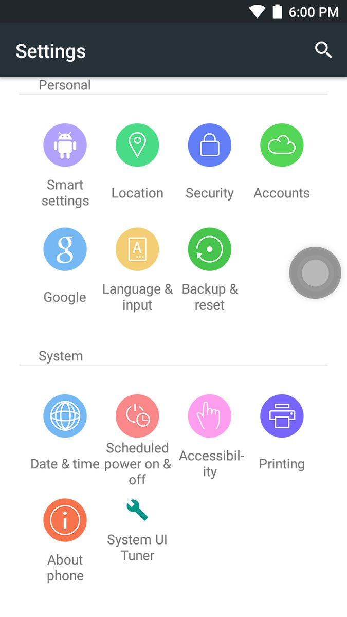 Ulefone Metal Settings Menu 2 of 2