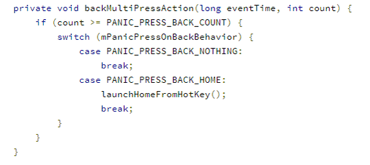 Android Panic Table Android 7.1+ has a