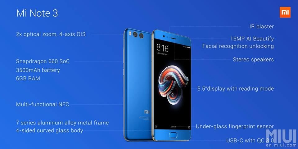 Xiaomi Announces the new Mi Mix 2, Mi Note 3 and Mi Notebook Pro