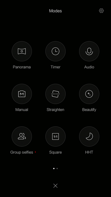 Xiaomi Mi Note 2 Camera modes screenshot