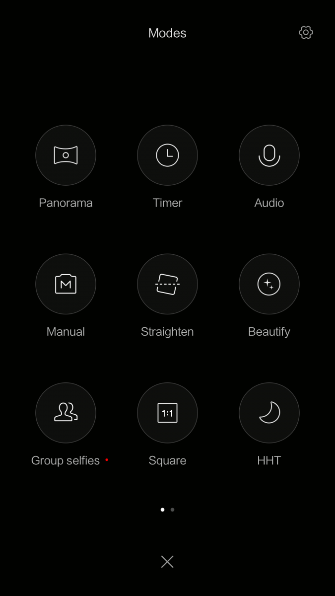 Xiaomi Mi Note 2 Camera modes screenshot