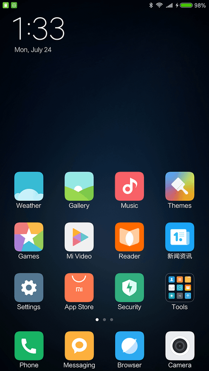 Xiaomi Mi Note 2 Homescreen