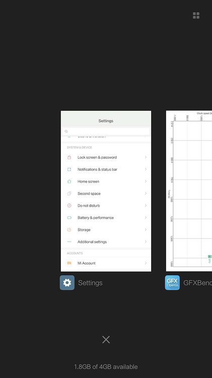 Xiaomi Mi Note 2 Recents Menu