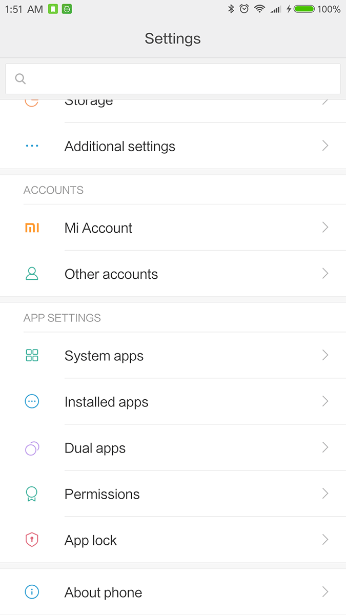 Xiaomi Mi Note 2 Settings Menu 3 of 3