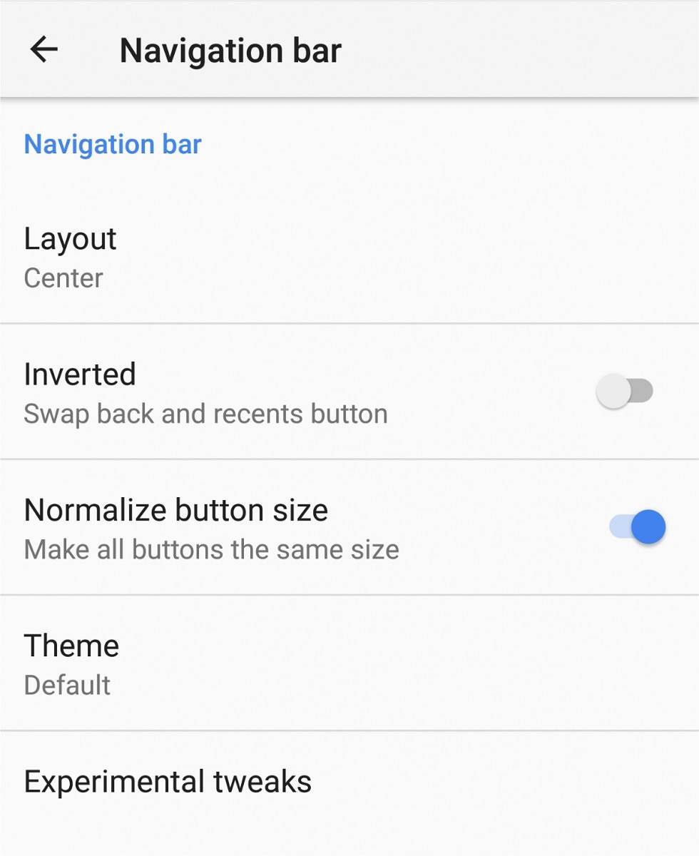 Custom Navigation Bar Settings