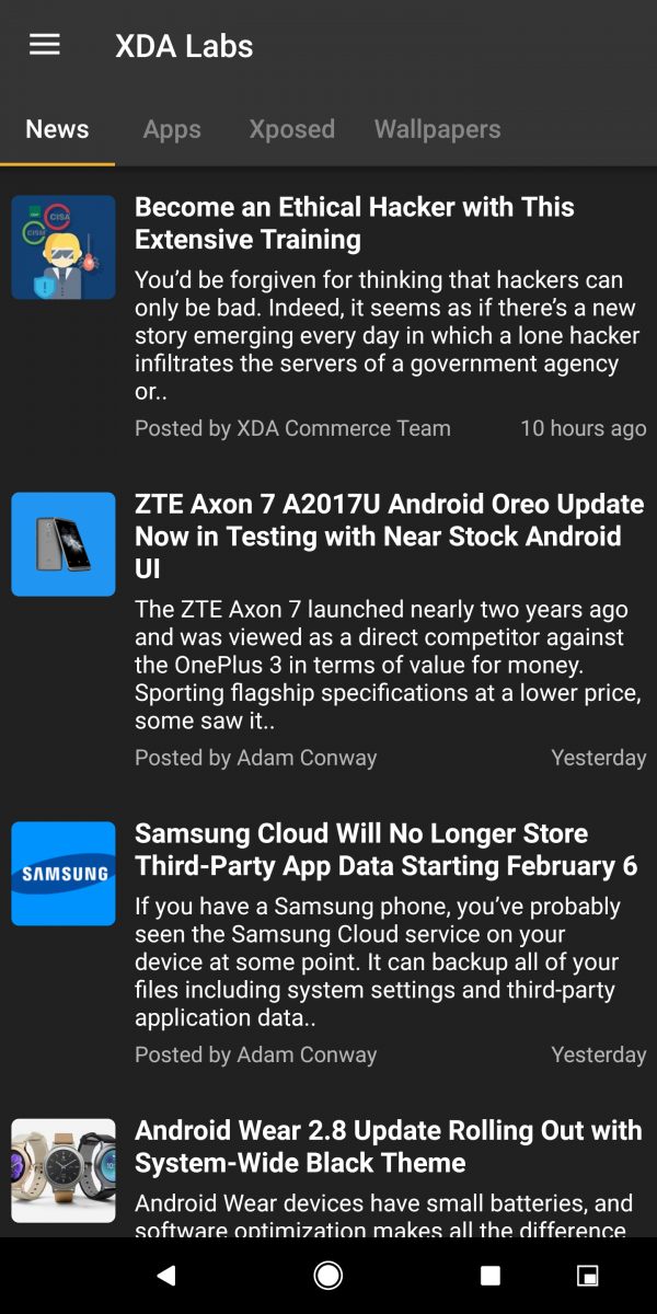 Google Pixel 2 XL Default Navigation Bar