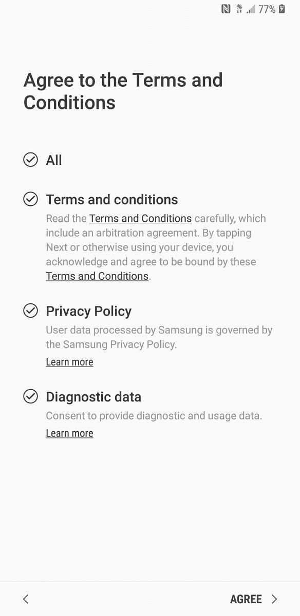 Bixby Setup on Samsung Galaxy S9, Galaxy S9+, and Note9