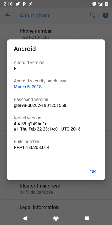 Android P Developer Preview 1, Android 9.0, Google Pixel, Google Pixel XL, Google Pixel 2, and Google Pixel 2 XL