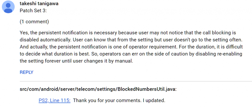 Android P Call Blocking