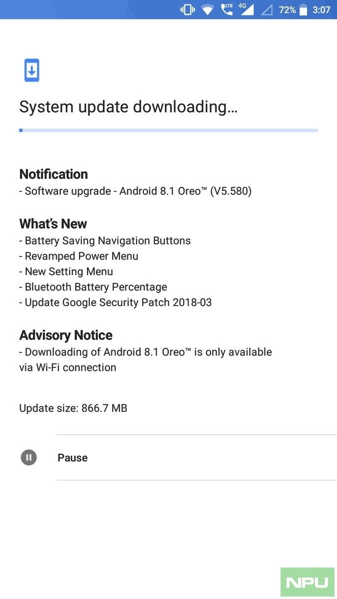 Nokia 5 Android 8.1 Oreo Update