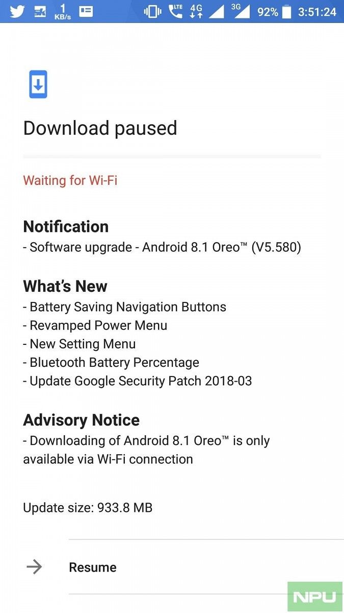 Nokia 6 Android 8.1 Oreo Update