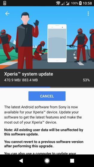 Sony Xperia XA1 Android Oreo Update