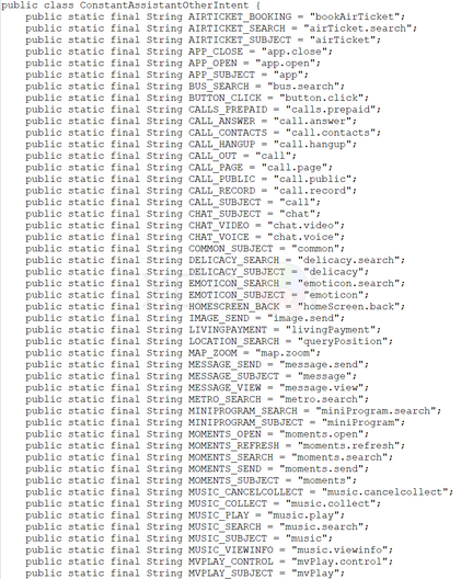 Huawei HiAssistant Intents