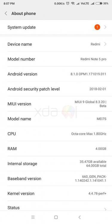 Indian Xiaomi Redmi Note 5 Pro Android Oreo MIUI 9 Global Beta ROM