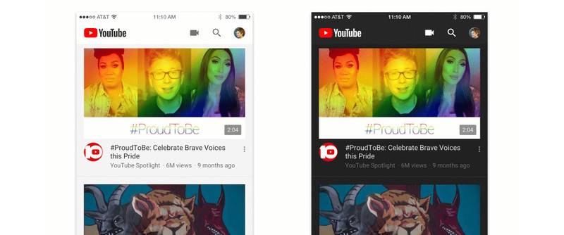 youtube ios dark