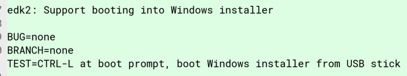 screenshot of the commit, 