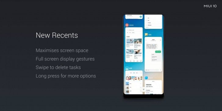 MIUI 10 Recents