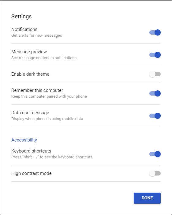 Android Messages for Web