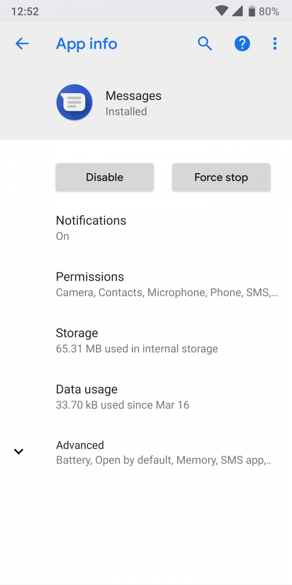 Enable Android Messages for web