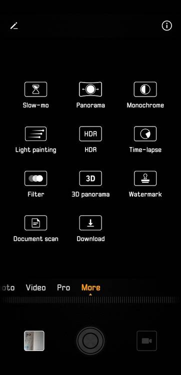 Huawei P20 Pro Camera App Modes