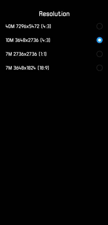 Huawei P20 Pro Camera App Photo Resolution Settings