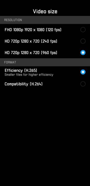 Huawei P20 Pro Camera App Slow Motion Video Recording Settings