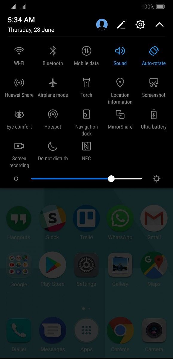 Huawei P20 Pro Notifications Drawer