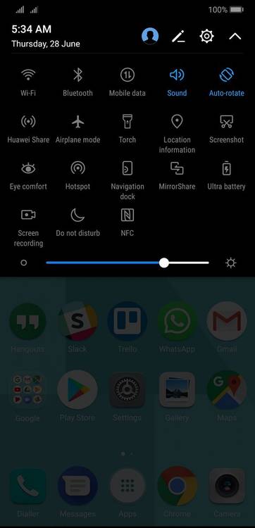 Huawei P20 Pro Notifications Drawer