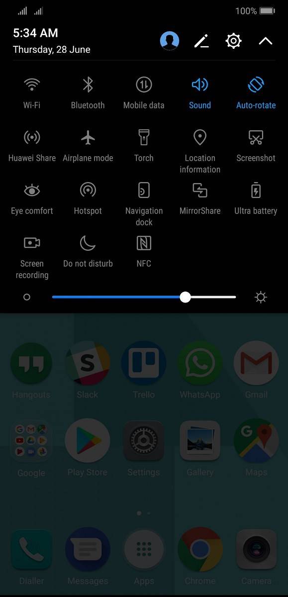 Huawei P20 Pro Notifications Drawer