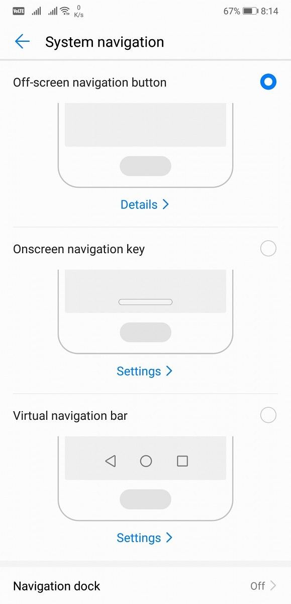 Huawei P20 Pro System Navigation