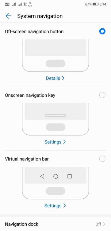 Huawei P20 Pro System Navigation