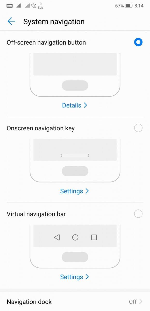 Huawei P20 Pro System Navigation