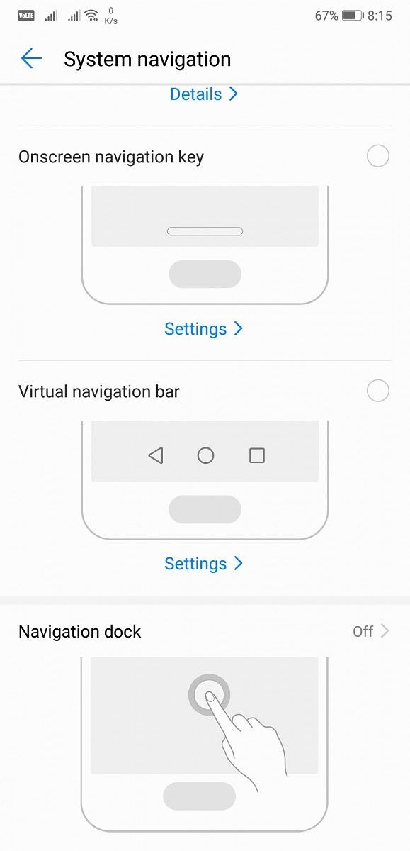 Huawei P20 Pro System Navigation