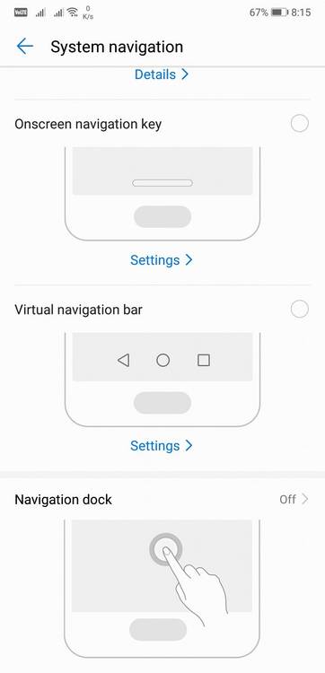 Huawei P20 Pro System Navigation