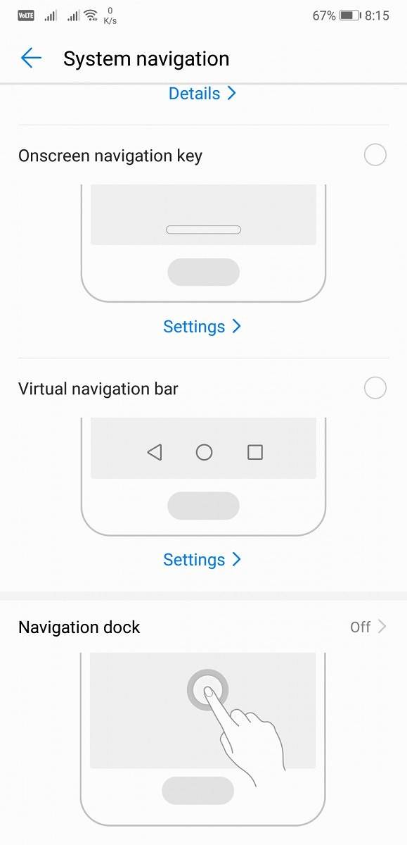 Huawei P20 Pro System Navigation