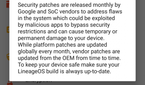 LineageOS Trust Interface to protect Security and Privacy