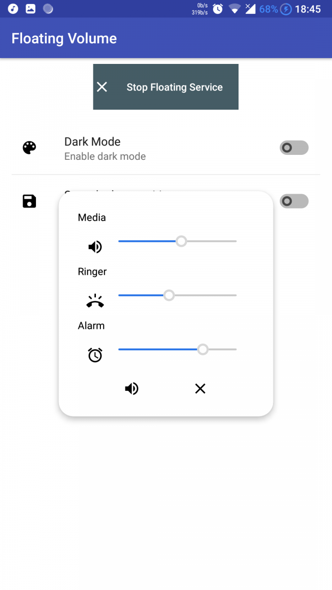 Floating Volume lets you quickly adjust your volume levels on any screen