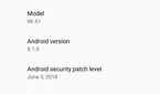 Xiaomi Mi A1 Android 8.1 Oreo