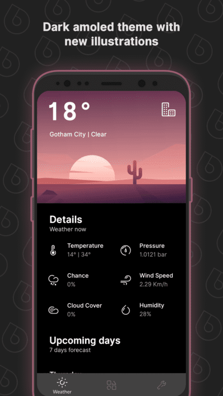 Overdrop is a minimalist, stylish new Android weather app