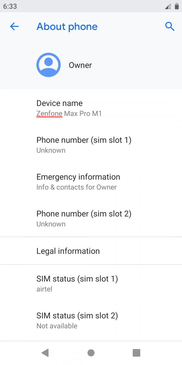 Asus ZenFone Max Pro M1 Android Pie