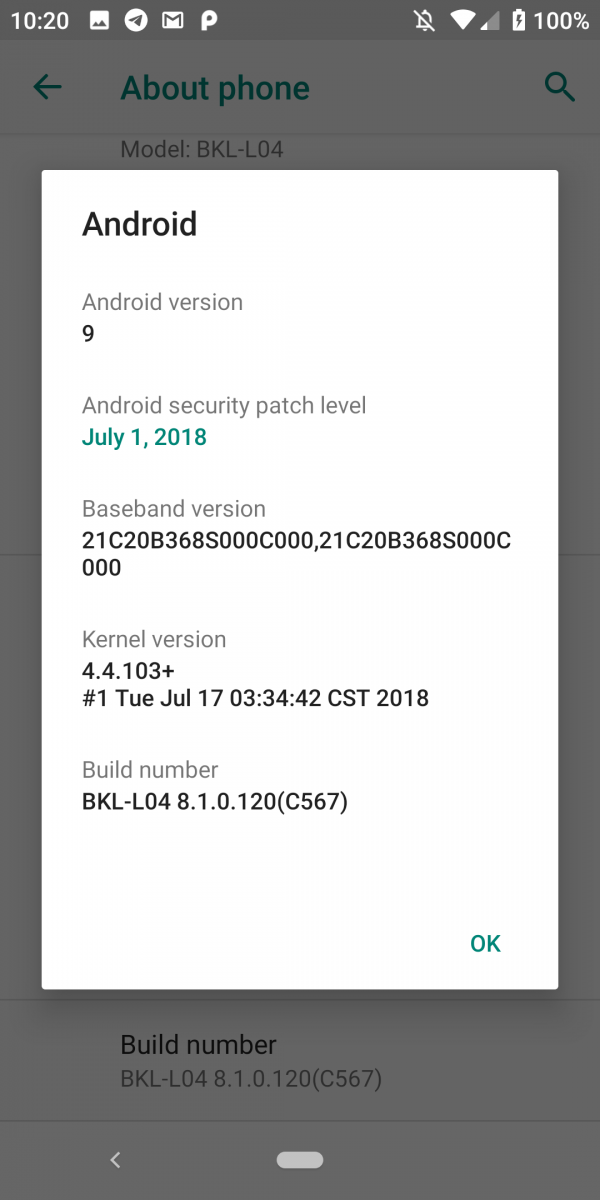 Honor View 10 Android Pie