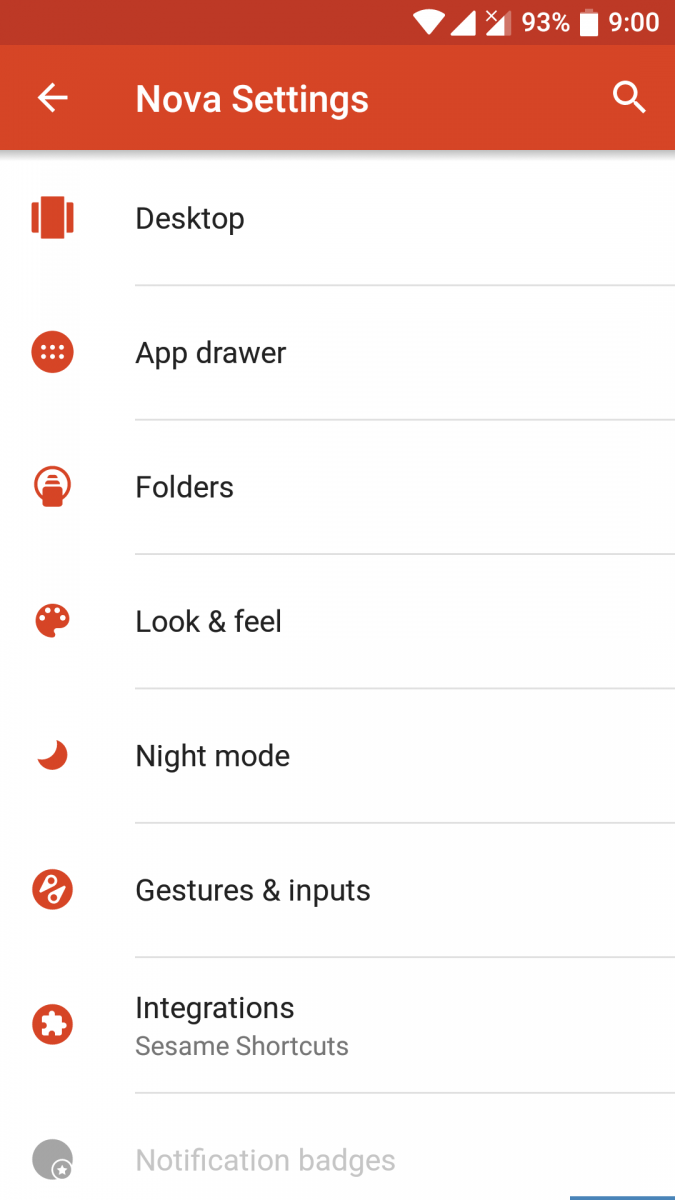 Nova Settings